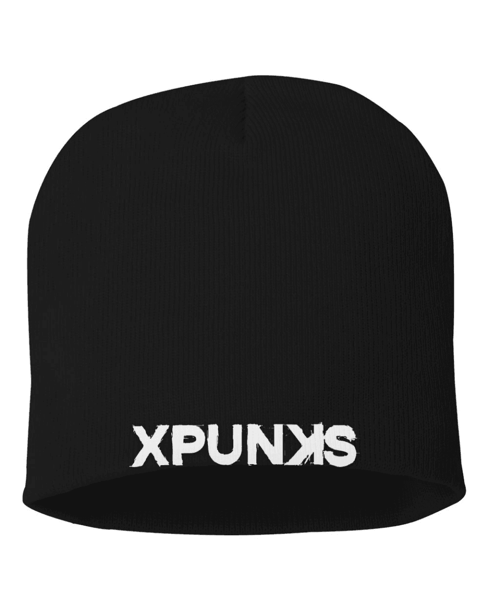 xPUNKS embroidered beanie in Black